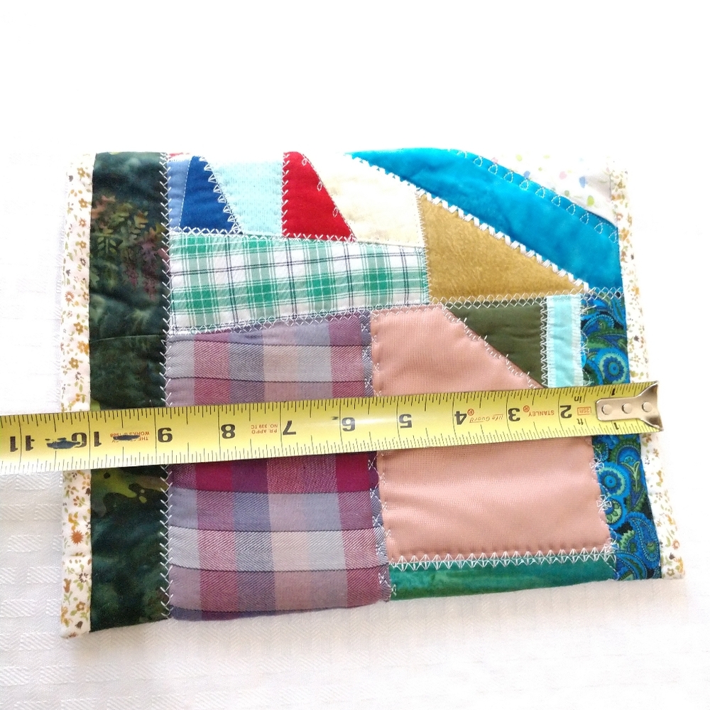 Adorable Vintage Patchwork Clutch Bag Pouch Homemade Handmade Colorful - Picture 9 of 14